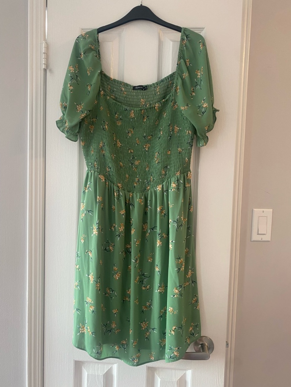 Reitman’s Green Floral Smocked Dress